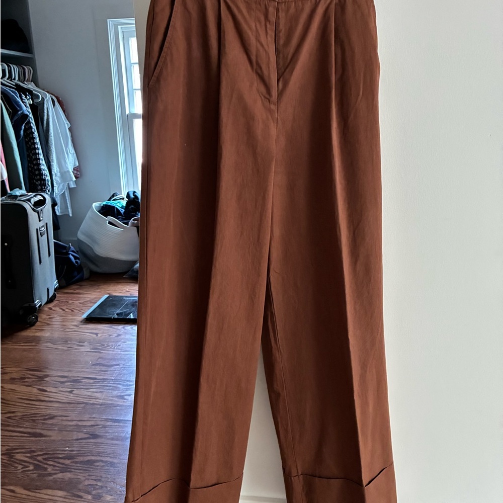 Cos wide leg cuffed trousers - brown